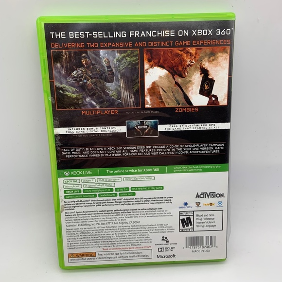 Xbox 360 Call of Duty Black Ops III Game Preowened w/ Case Microsoft - Picture 3 of 13